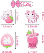 Car Air Freshener Kawaii Strawberry Incense Chips Scented Ornament, Car Rearview Mirror Pendant, 4 Styles and Scents Of Bubble Tea Strawberry Milk Hanging Ornament Vent Decoration Cute Aromatic For Party Supplies