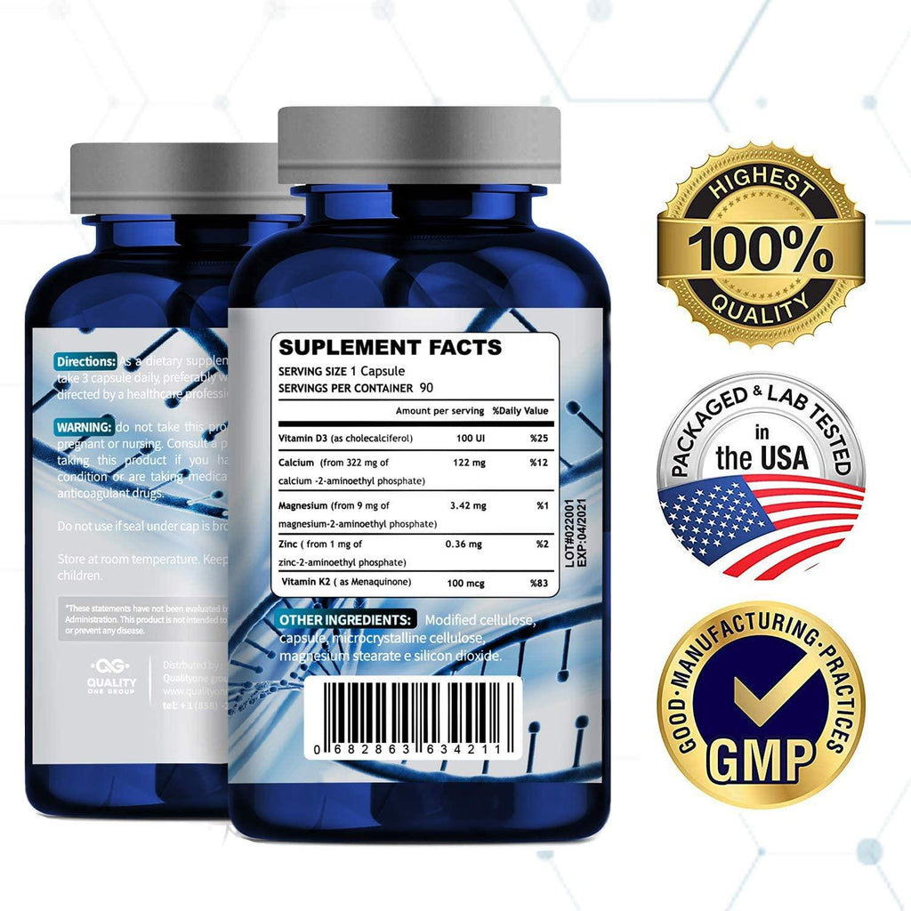 PHOSPHOMAX Phospho Ethanolamine, Boost Your Immune System with Original Phosphoethanolamine Formula, Blend of Vitamins D, K and Minerals,