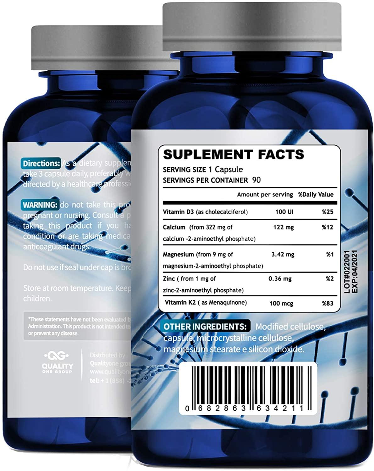 PHOSPHOMAX Phospho Ethanolamine, Boost Your Immune System with Original Phosphoethanolamine Formula, Blend of Vitamins D, K and Minerals,