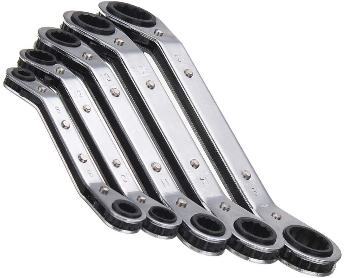 Tool 5Pcs Metric Offset Ring Wrench Spanner Tools Ratchet Metric Hand DIY Tool Set Universal Hand Tools Bike