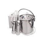 Achicklead 5L Goat Cow MilMachine,Automatic Portable Pulse Breast Pump with 2 Teat Cups  Steel Bucket (Cow)