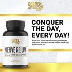 Golden After 50 Nerve Rejuv - Nerve Health Support - 60 Gelatin Capsules, 507mg - Nerve Pain Relief Supplement with Alpha Lipoic Acid and Vitamin B 6 and 12, Vitamin D, Turmeric, Passion Flower