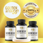 Golden After 50 Nerve Rejuv - Nerve Health Support - 60 Gelatin Capsules, 507mg - Nerve Pain Relief Supplement with Alpha Lipoic Acid and Vitamin B 6 and 12, Vitamin D, Turmeric, Passion Flower