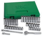 44 Piece 1/4"" Drive 6 Point SAE/Metric Standard and Deep Complete Socket Set Tools Equipment Hand Tools