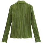 solid color pleated blouse