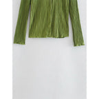 solid color pleated blouse