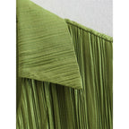 solid color pleated blouse