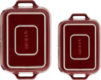 STAUB Ceramics Rectangular Baking Dish Set, 2 pc, Red