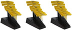 Bondhus 13390 Set of 10 Hex T-handles w/Stand, sizes 3/32-3/8" (Three Pack)