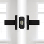 Singapore Square Matte Black Bed/Bath Door Lever with Microban