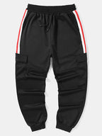 mens contrast patchwork letter pattern drawstring hooded casual two pieces outfits