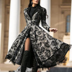 Casual v-neck printed women's coat