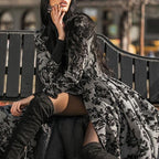 Casual v-neck printed women's coat