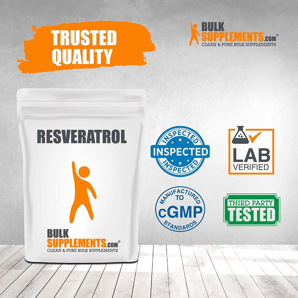 BulkSupplements.com Pure Resveratrol - Antioxidants Supplement - Anti Aging Supplement - Heart Supplements (500 Grams - 1.1 lbs)