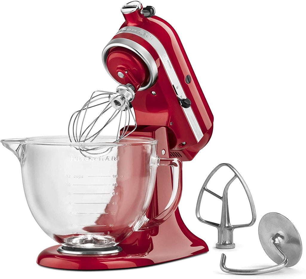 KitchenAid KSM155GBCA 5-Qt. Artisan Design Series with Glass Bowl - Candy Apple Red