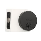 Uptown Low Profile Iron Black Round Contemporary Single Cylinder Deadbolt featuring SmartKey Security
