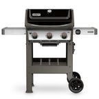 Propane Gas Grill 3-Burner  Steel Warming Rack 2-Wheels Black