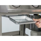 Propane Gas Grill 3-Burner  Steel Warming Rack 2-Wheels Black