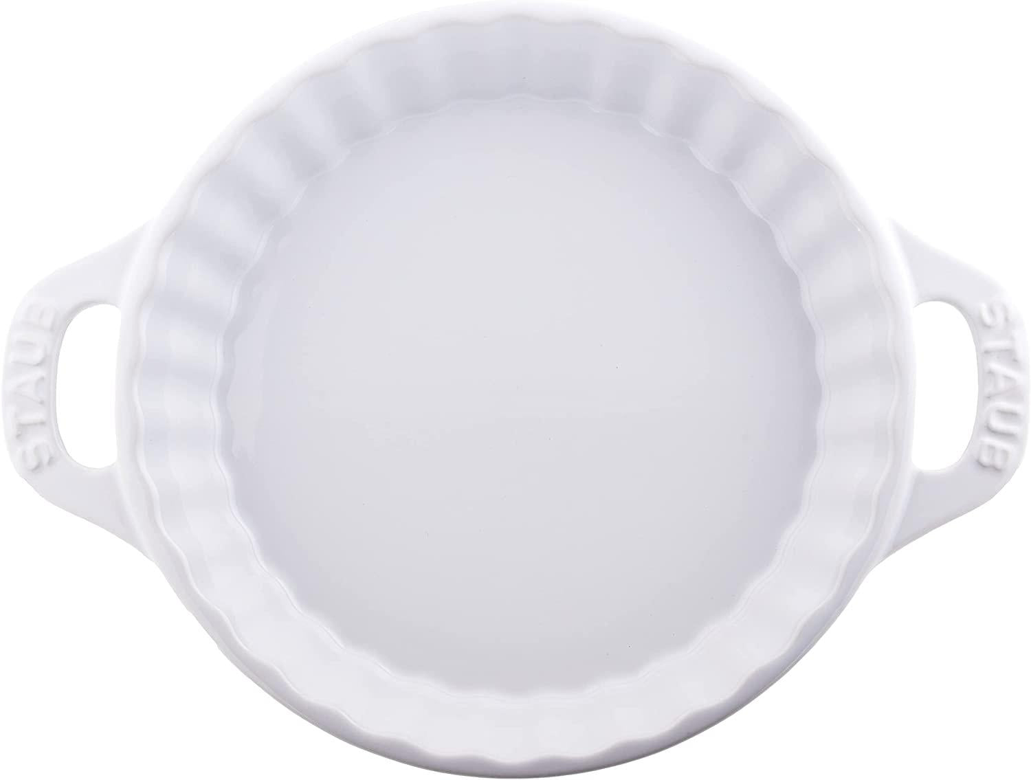 STAUB Ceramics Bakeware-Pie-Pans Dish, 9-inch, White