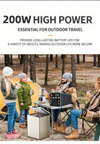 53000mAh Camping Battery Power Station, 198wh Portable Power Bank, With 110V AC Outlet, DC/PD Twoway Fast Charge, Outdoor Generator, LED Light, 4 USB