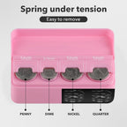 SINGARO Coin Holder for Car, Universal Car Coin Change Organizer, Car Coin Holder Compatible with Coins of Different Sizes, Car Interior Accessories, Suitable for Most Cars, Trucks(Pink)