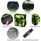 SIBOFUEGO Cute Car Trash Can with Lid - Leak Proof Car Trash Bag Hanging Waterproof Car Garbage Can with Storage Pockets Multipurpose Collapsible Car Organizer (Camo Green)