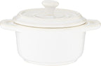 STAUB Ceramics Mini Round Cocotte Set, 3-piece, Rustic Ivory