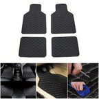 Upgrade Your Car With 4pcs Universal Waterproof Leather Car Floor Mats - Front &amp; Rear Full Set!