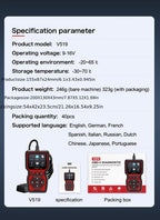 OBD2 Scanner Live Data Professional Mechanic OBDII Diagnostic Code Reader Tool For Check Engine Light