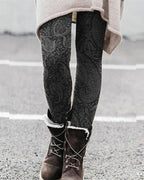 boho vintage print leggings casual milk fabric pants
