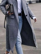 Pure Color Loose Casual Woolen Coat