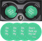 8sanlione Car Cup Coaster, 4Pcs 2.75 Inch Auto Cup Holder Insert Coasters, Anti-Slip Waterproof Embedded Drink Mat, Automotive Interior Accessories for Men and Women (D Light Green/4PCS)