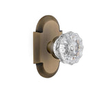 CottaPlate 2-3/8 in. Backset Antique Brass PassaHall/Closet Crystal Glass Door Knob