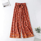 bohemian floral breathable pants