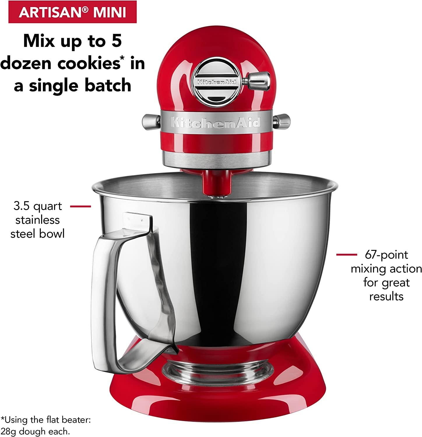 Kitchenaid Artisan Mini Plus 3.5-Qt. Tilt-Head Stand Mixer with Flex Edge Beater