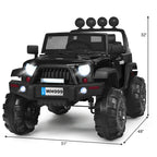 12V Kids Ride On Truck RC Car with LED Lights Music Truck Black