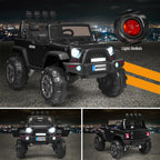 12V Kids Ride On Truck RC Car with LED Lights Music Truck Black