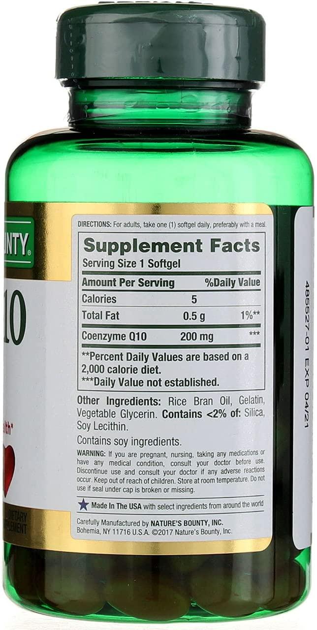 Nature's Bounty Co Q-10 200 mg Rapid Release Softgels Supports Cadiovascular Health 80 Ea (Pack of 7)