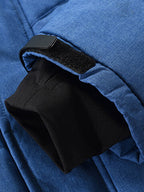 mens winter warm thicken zipper detail solid color hooded down coat