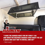 HARKEN - Truck Cap Overhead GaraStoraHoist, Self-Leveling, Safe Anti-Drop System, Easy One-Person Operation, Smart GaraOrganization