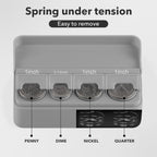SINGARO Coin Holder for Car, Universal Car Coin Change Organizer, Car Coin Holder Compatible with Coins of Different Sizes, Car Interior Accessories, Suitable for Most Cars, Trucks(Gray)