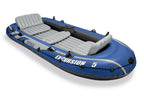 Excursion 5 Person Inflatable Fishing Boat Set with 2 Oars, Air Pump &amp; Bag