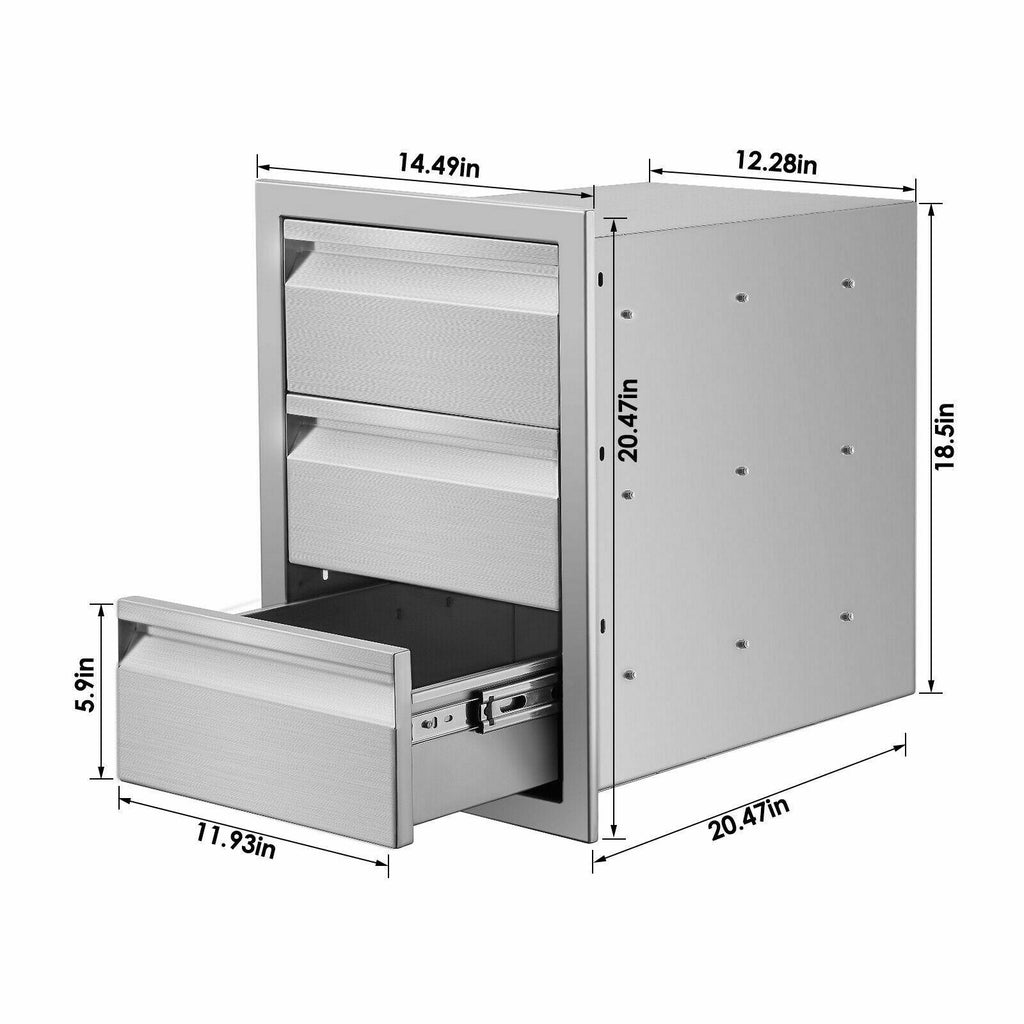 Outdoor Kitchen/bbq Island  Steel Drawer Cabinet Combination Storage