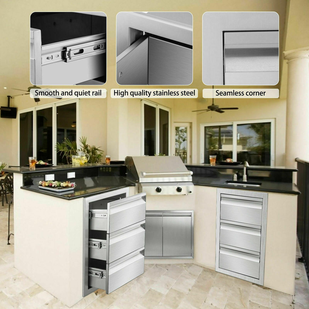 Outdoor Kitchen/bbq Island  Steel Drawer Cabinet Combination Storage
