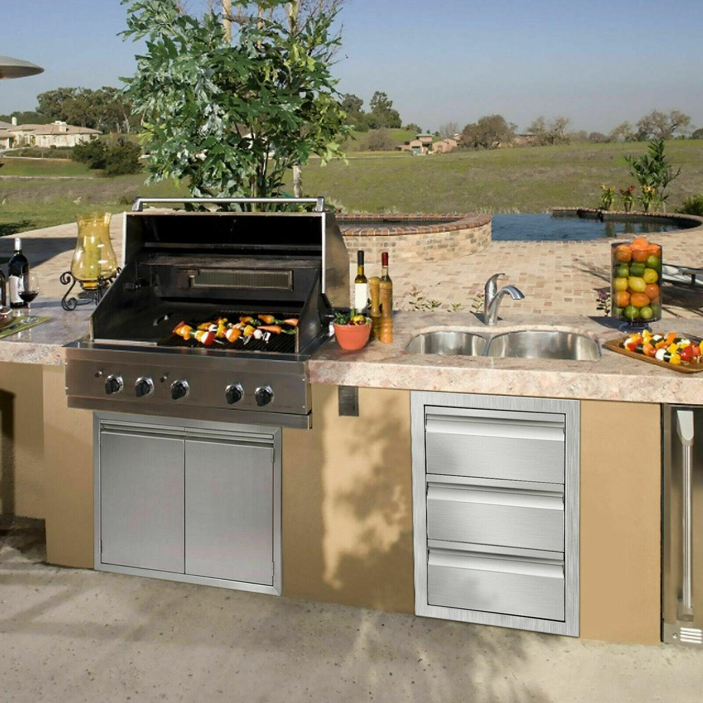 Outdoor Kitchen/bbq Island  Steel Drawer Cabinet Combination Storage
