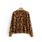 vintage leopard print knitted sweater