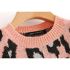 vintage leopard print knitted sweater