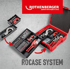 Rothenberger 1000002198 ROCASE Tool Set Beartbeitung with One Hand Pipe Wrench Hexagonal Socket Wrench Set, Red