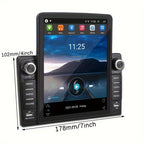 9.5'' Vertical TFT HD TouchScreen Double Din Car Radio Android 10.1 (2+32G) -in GPS/WIFI/BT DVR Multi-languaClock Display USB / SD / FM