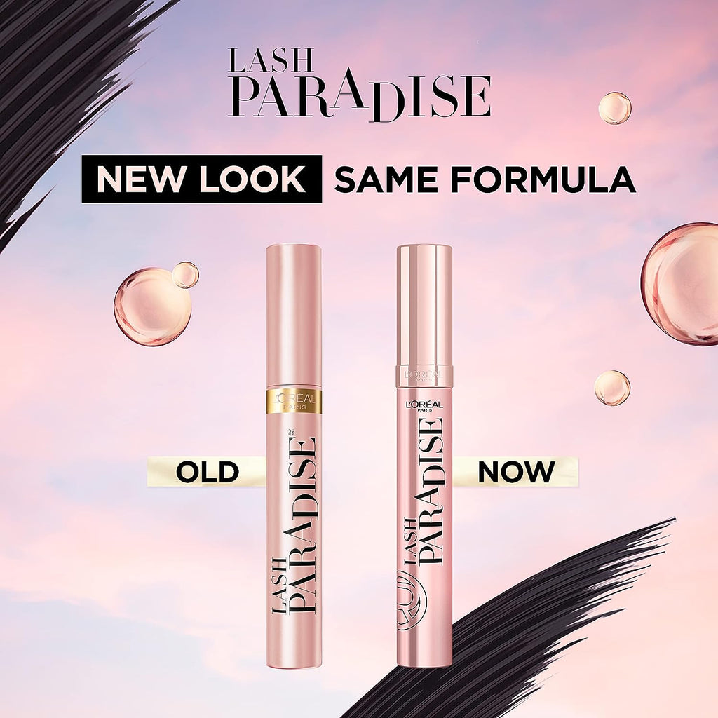 L’Oréal Paris Voluminous Makeup Lash Paradise Mascara, Voluptuous Volume, Intense Length, Feathery Soft Full Lashes, No Flaking, No Smudging, No Clumping, Mystic Black, 0.25 Fl Oz (Pack of 2)